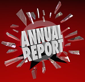 Annual Report Words Break Glass Surprise Shock