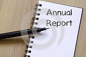 Annual report write on notebook