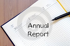 Annual report write on notebook