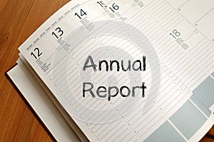 Annual report write on notebook