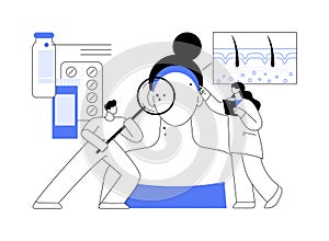 Annual skin exam abstract concept vector illustration.