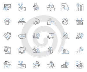 Annual wage line icons collection. Income, Salary, Compensation, Earnings, Paycheck, Remuneration, Stipend vector and