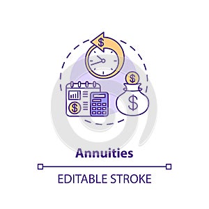 Annuities concept icon photo