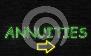 Annuities neon sign photo