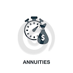 Annuities vector icon symbol. Creative sign from passive income icons collection. Filled flat Annuities icon for computer and