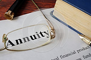 Annuity written on a paper.