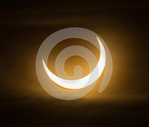 Annular eclipse over Montreal sky