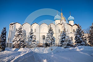 Annunciation Cathedral in winter, Kazan, Tatarstan Republic.