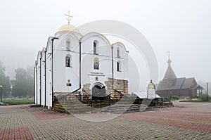 Annunciation Church in foggy morning, Vitebsk, Belarus