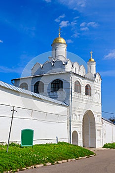 Annunciation gate church of Intercession Pokrovsky convent in Suzdal, Russia