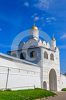 Annunciation gate church of Intercession Pokrovsky convent in Suzdal, Russia