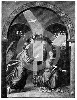 Annunciation by a German painter Julius Schnorr von Carolsfeld.