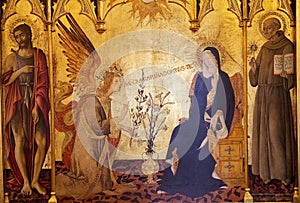 The Annunciation, painting, Siena, Italy photo