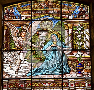 Annunciation Stained Glass Old Basilica Guadalupw Mexico City Mexico