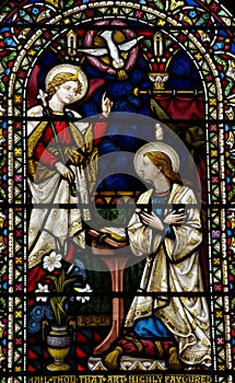 The Annunciation in stained glass photo