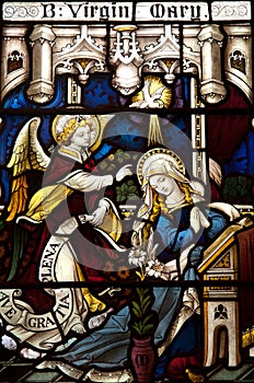 Annunciation in stained glass