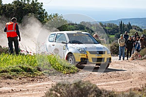 Driver Achilleos Panagiotis (cy) and co-driver Charalambous Andreas (cy) driving Suzuki Swift