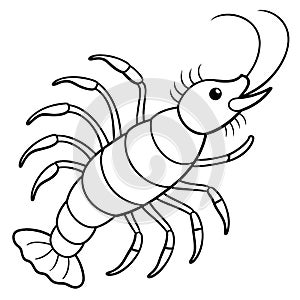 Anomalocaris shrimp dancing icon vector illustration photo