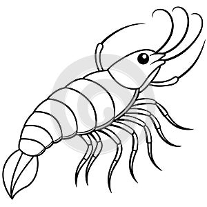 Anomalocaris shrimp flies icon vector illustration photo