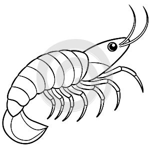 Anomalocaris shrimp jumps icon vector illustration photo