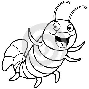 Anomalocaris shrimp laughs icon vector illustration photo