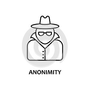 anonimity icon with name. Element of crypto currency for mobile concept and web apps. Thin line anonimity icon can be used for web