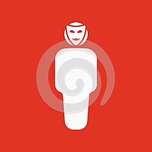 The anonym icon. Unknown and faceless, impersonal, featureless symbol. Flat