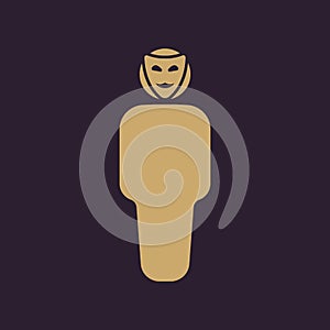 The anonym icon. Unknown and faceless, impersonal, featureless symbol. Flat photo