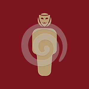 The anonym icon. Unknown and faceless, impersonal, featureless symbol. Flat