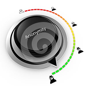 Anonymity concept with a rotary knob increasing privacy photo