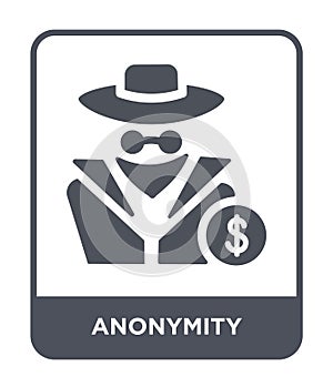 anonymity icon in trendy design style. anonymity icon isolated on white background. anonymity vector icon simple and modern flat