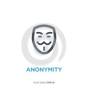 Anonymity line flat icon photo