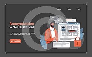 Anonymization concept. Flat vector illustration