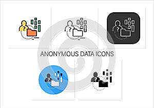 Anonymous data icons set