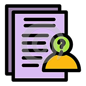 Anonymous doc icon vector flat
