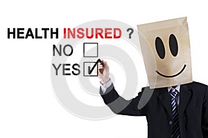 Anonymous entrepreneur agrees about health insured