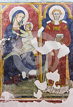 Anonymous frescoes of Santo Stefano Church, Soleto, Italy fresco