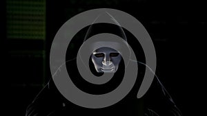 Anonymous hacker breaking government servers, cyber terrorism, internet security