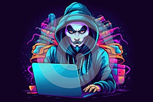 Anonymous hacker. Concept of hacking cybersecurity, cybercrime, cyberattack