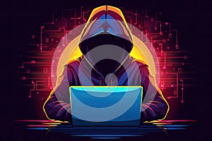 Anonymous hacker. Concept of hacking cybersecurity, cybercrime, cyberattack