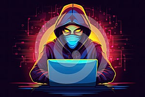 Anonymous hacker. Concept of hacking cybersecurity, cybercrime, cyberattack