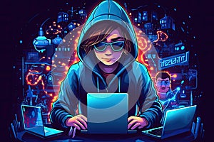 Anonymous hacker. Concept of hacking cybersecurity, cybercrime, cyberattack