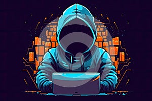 Anonymous hacker. Concept of hacking cybersecurity, cybercrime, cyberattack