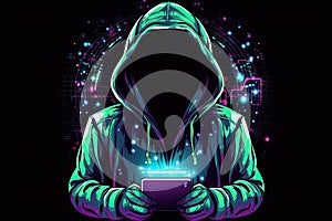 Anonymous hacker. Concept of hacking cybersecurity, cybercrime, cyberattack