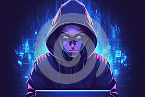 Anonymous hacker. Concept of hacking cybersecurity, cybercrime, cyberattack