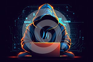 Anonymous hacker. Concept of hacking cybersecurity, cybercrime, cyberattack