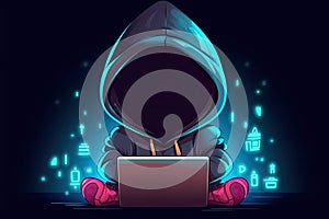 Anonymous hacker. Concept of hacking cybersecurity, cybercrime, cyberattack