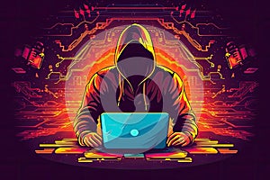 Anonymous hacker. Concept of hacking cybersecurity, cybercrime, cyberattack