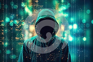 Anonymous hacker. Concept of hacking cybersecurity, cybercrime, cyberattack