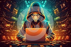 Anonymous hacker. Concept of hacking cybersecurity, cybercrime, cyberattack